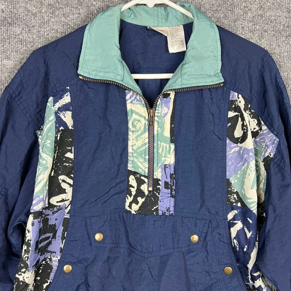 Vintage Nike Zip Up Windbreaker Abstract Geometric Jacket‎ Men's SZ S